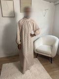 Robe à pois beige