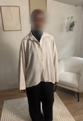 Chemise rayée beige