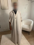 Robe rayée beige