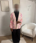 Gilet crochet rose