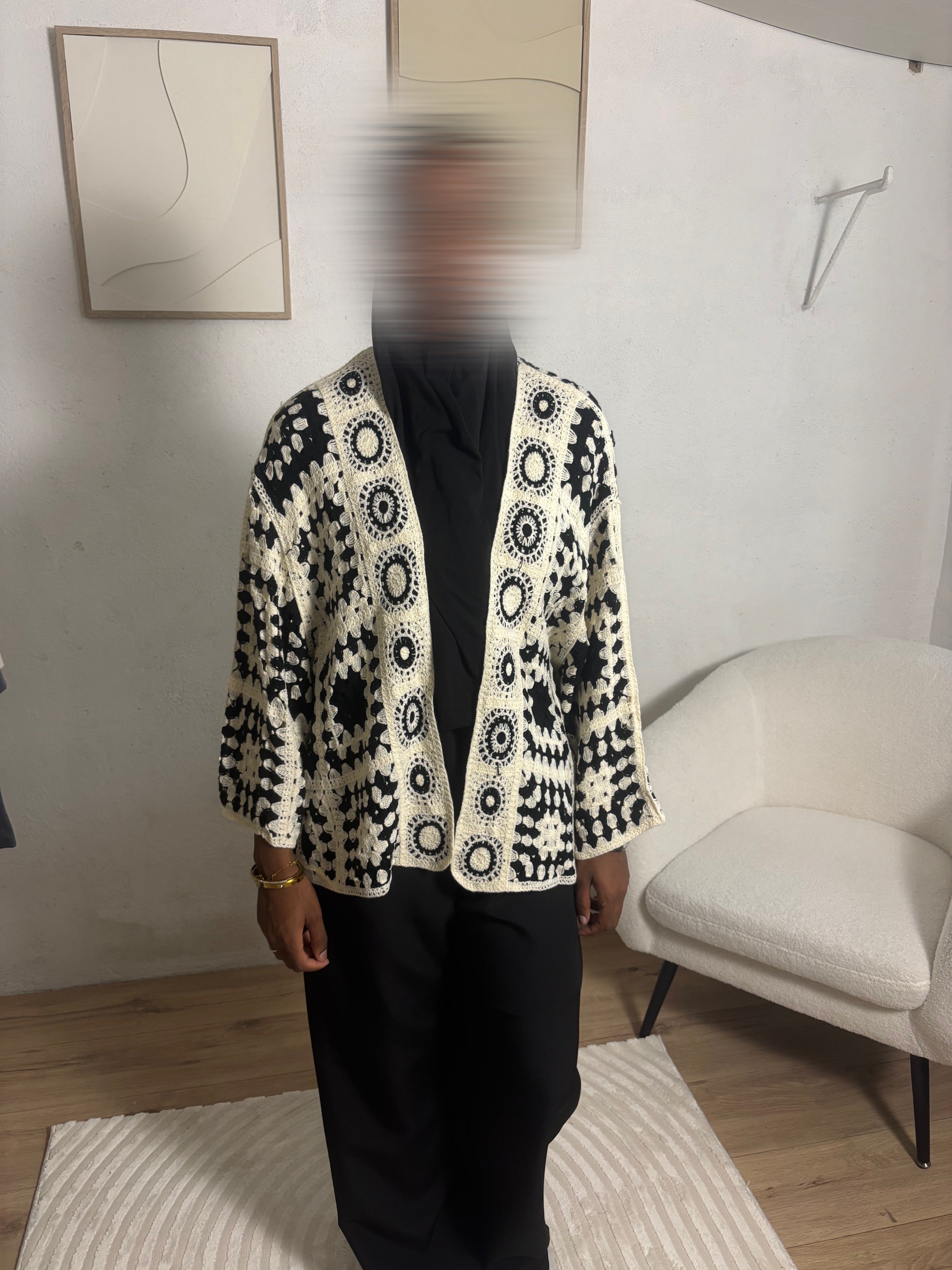 Gilet crochet noir